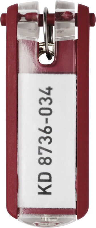 Durable Schlüsselschild Key Clip – rot, Kunststoff, Beschriftungsfeld, 6 Stk. – für Key Box Code 36