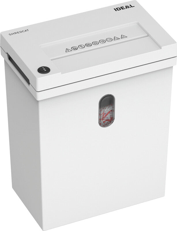 Ideal Shredcat 8100 CC Aktenvernichter – Partikelschnitt, P-4, 5 × 30 mm, 8–10 Blatt, 20 l