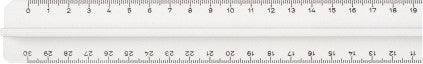 Sieco Wandtafel-Lineal 30 cm – Kunststoff, weiss, mit Griff