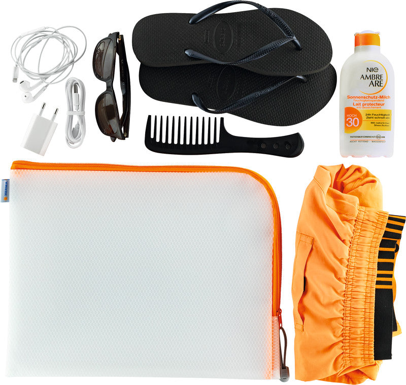 HERMA Reissverschlusstasche – Orange – Kunststoff – 36,0 × 28,0 × 0,7 cm