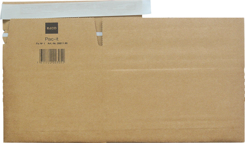 Elco Umzugsbox, Braun, mit Aufreissperforation – 242 × 172 × 60 - 130 mm