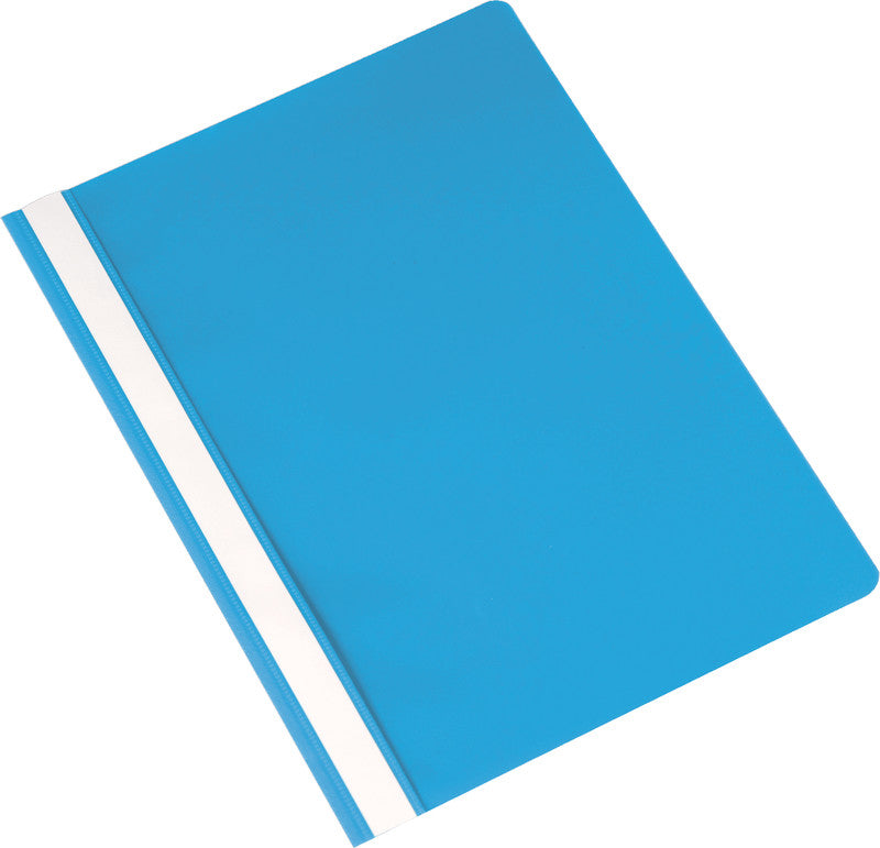 Q-connect Schnellhefter – A4, PP, hellblau, Metall-Deckleiste, Beschriftungsfeld