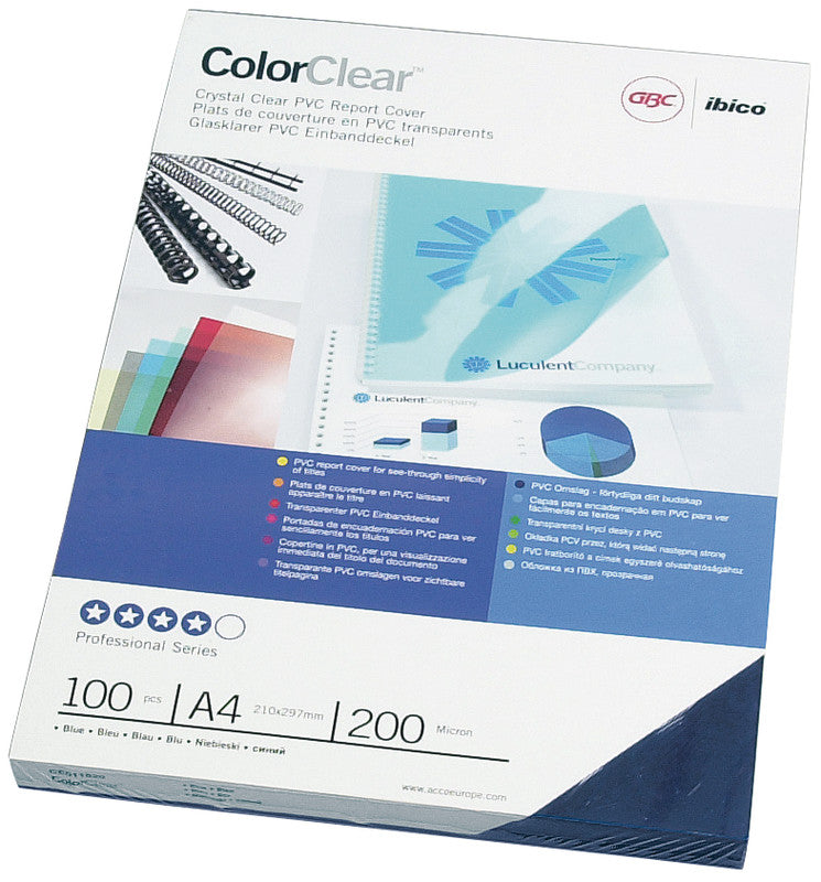 GBC Einbandfolien – für A4 – rot transparent, Kunststoff – 100 Stk.