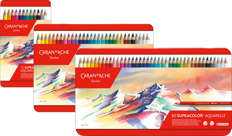 Caran d-Ache Caran d'Ache Aquarellfarbstifte Supracolor Soft – 40 Farben, im Metalletui, Ø 3,8 mm, FSC