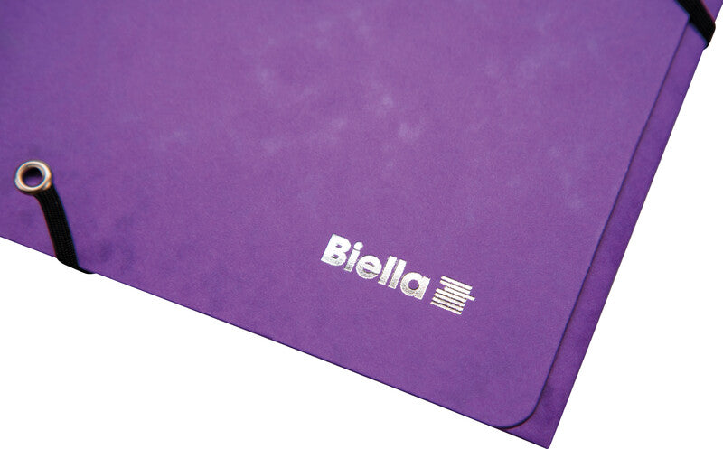 Biella Sammelmappe für A4, Karton, violett, mit Gummizug