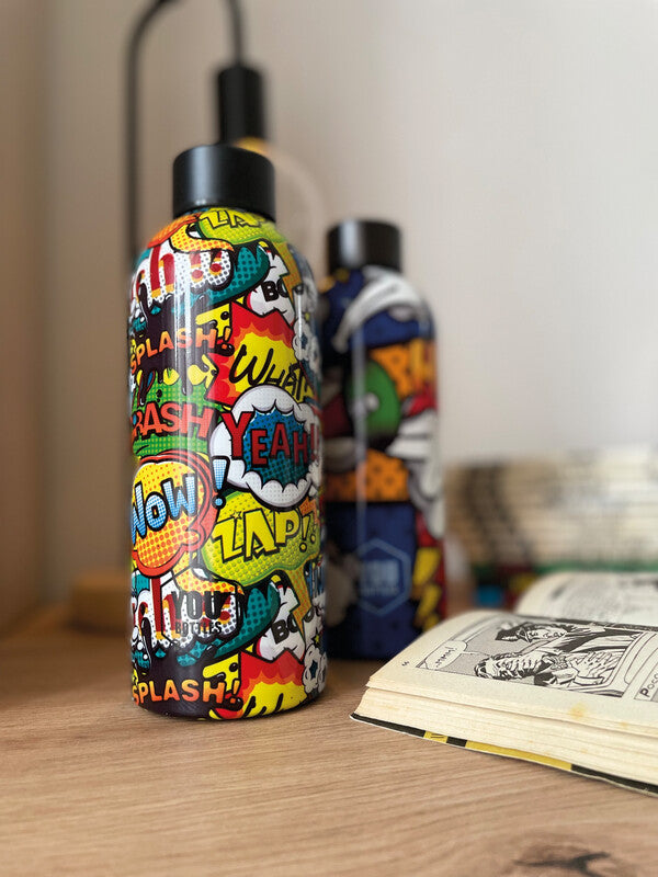 Youbottles Trinkflasche Dual – 5 dl – Edelstahl, isoliert, Schraubverschluss – Street Art Comics