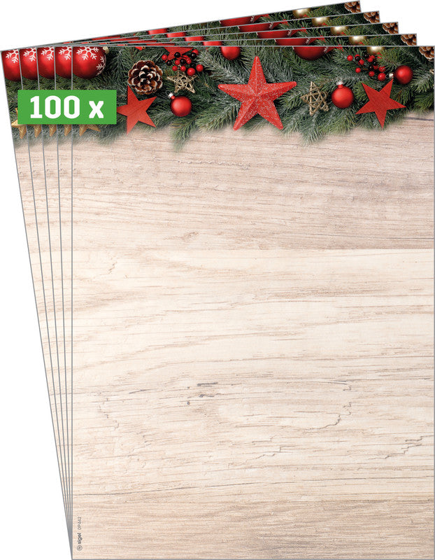 Sigel Motivpapier – A4, 90 g/m², mehrfarbig, Motiv: Chalet Style – für Inkjet/Laser/Kopierer – FSC – 100 Blatt