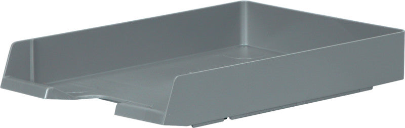 Biella Briefkorb – mit Griffausschnitt, mit Beschriftungsfeld, matt, grau, B 245 × H 55 × T 335 mm