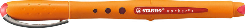 STABILO worker+ – Tintenroller, mit Kappe, 0,5 mm, rot
