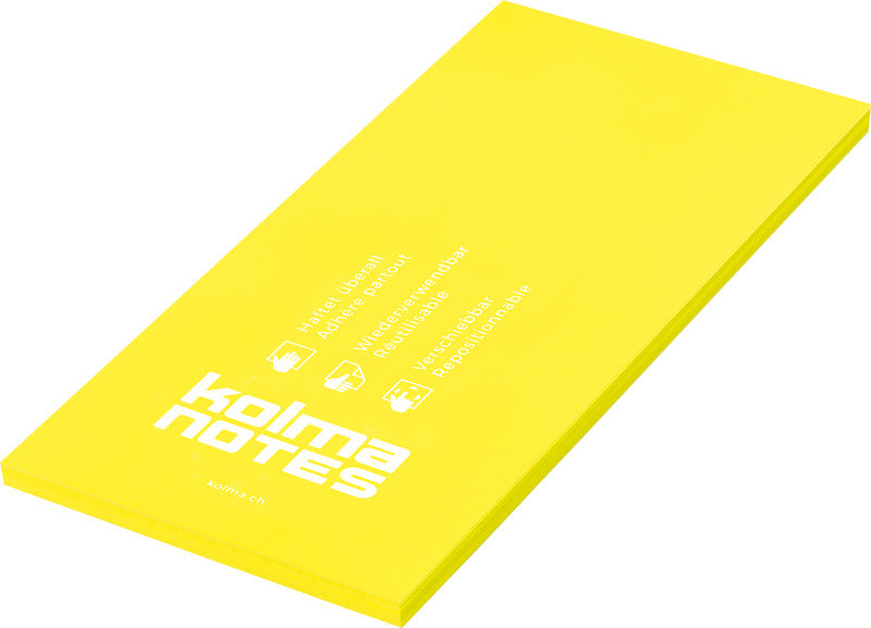Kolma Haftnotizen – 99×210 mm – Neongelb, 100 Blatt, elektrostatisch