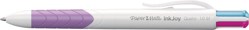 Papermate Inkjoy Quatro Multifunktions-Kugelschreiber – 4 Farben (Blau, Grün, Violett), Spitze 1 mm, 12er Pack