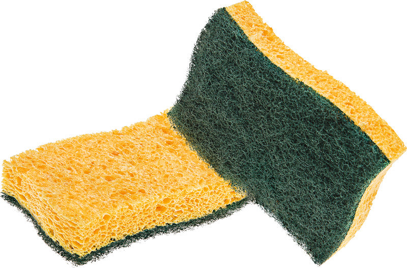 3M Schwamm – Naturfaser, 10,5 × 2,1 × 7,2 cm, Gelb, für Metallbehälter, Pfannen, Gartengeräte, 2 Stk.