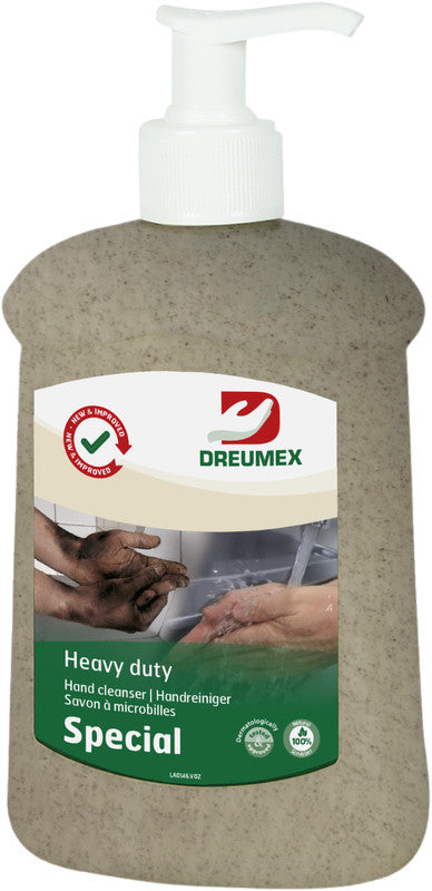 Dreumex Handreinigungspaste – Kunststoff, Weiss, 500 g, inkl. Pumpe, Litschi-Duft