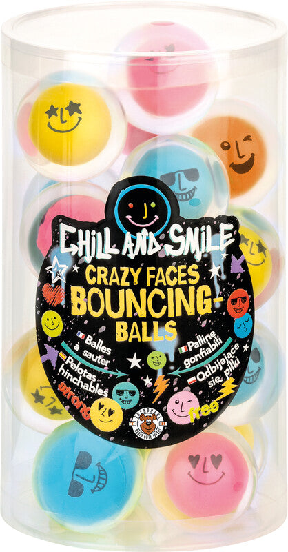 Trendhaus Chill and Smile Springball Crazy Faces – Ø 43 mm, glitzernd