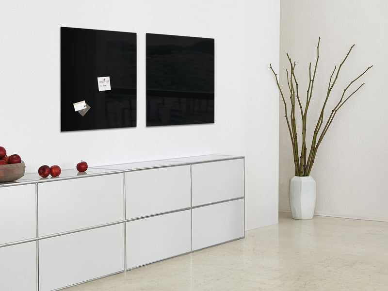 Sigel Whiteboard – 48 × 48 cm, Glas, magnetisch, Wandmontage, inkl. Magnete, Montagesatz