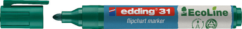 Edding Flipchart-Marker 31 EcoLine – Rundspitze 1,5-3 mm – Grün – Nachfüllbar