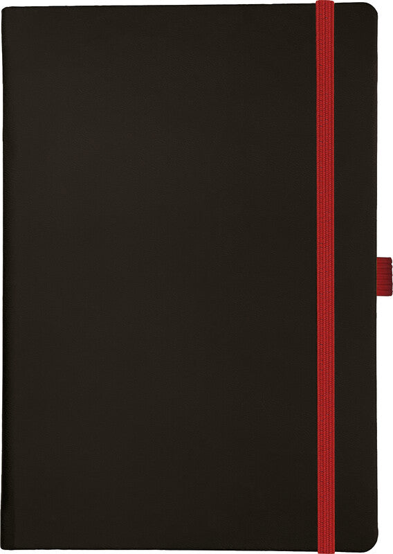 Denkzettel Notizbuch, A5, kariert, Hardcover, 192 Seiten, perforiert, 80 g/m² – schwarz