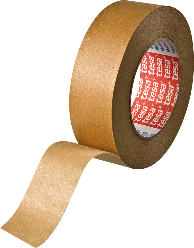 tesa Krepp-Abdeckband 4309 – 75 mm × 50 m, beige, für diverse Oberflächen, Krepp-Papier