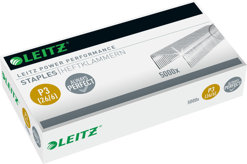 Leitz Heftklammern 26/6 – 30 Blatt – verzinkt, Stahl, Silber – 5000 Stk.