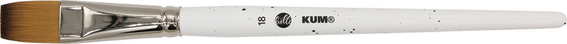 Kum Pinsel – weiss, synthetikhaare, länge 135 mm, grösse 18, handgefertigt, aluminiumzwinge