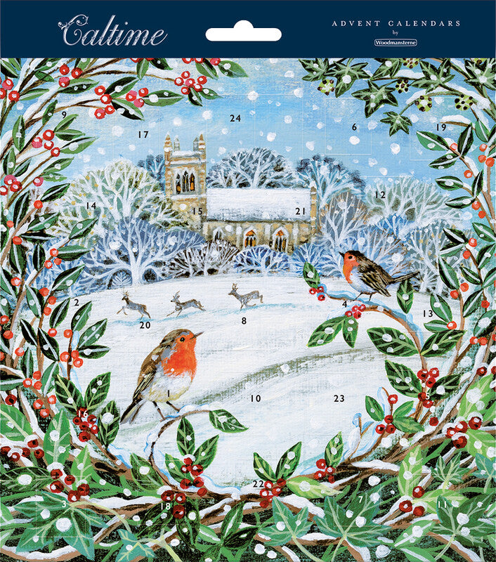 Caltime Adventskalender Winterlandschaft, Karton, sortiert, 21,3 × 21,3 cm – eco:plus
