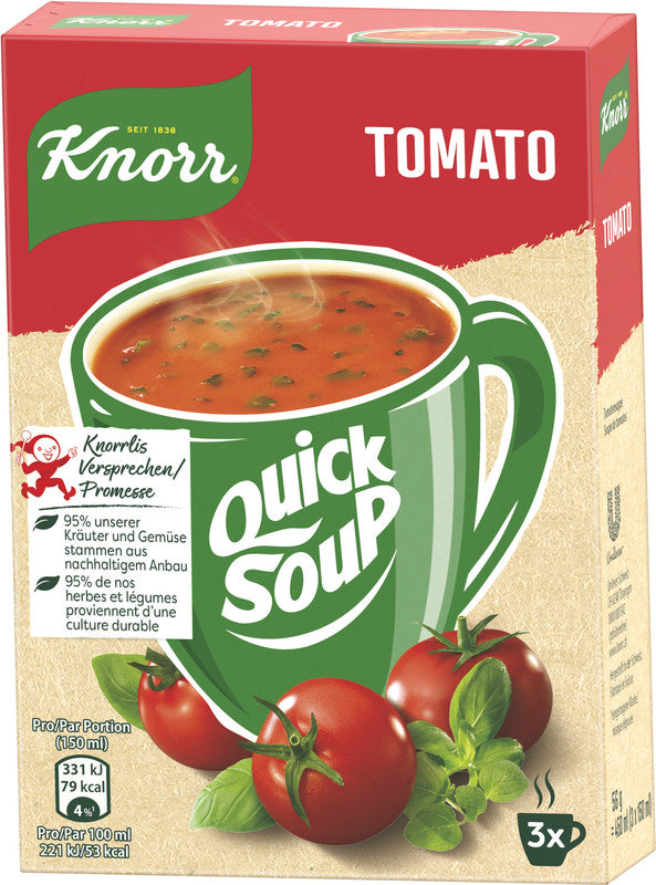 Knorr Quick Soup Suppe – Tomate – 3 Beutel – 56 g