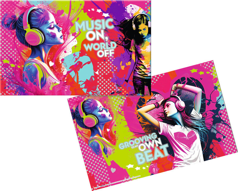 HERMA Schreibunterlage – Music Girl – 550 × 350 mm – Karton, rutschfest
