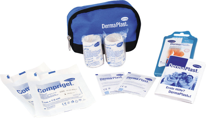 DermaPlast Erste-Hilfe-Set Smart – für Alltagsverletzungen – Blau, Nylon – 150 × 110 × 70 mm