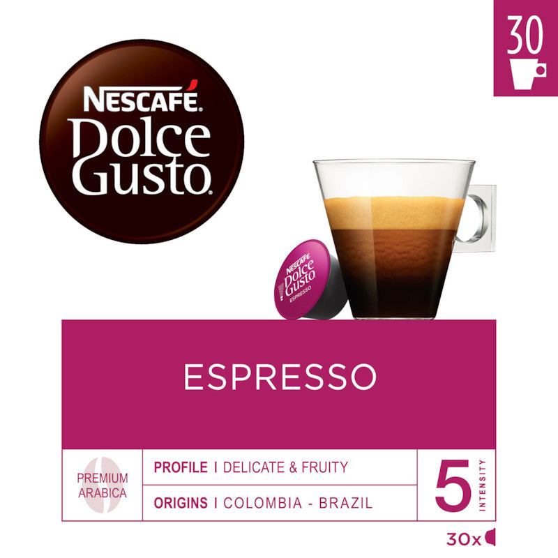 Nescafé Dolce Gusto Kaffeekapseln Espresso – für Dolce Gusto – Intensität 5 – 30 Kapseln
