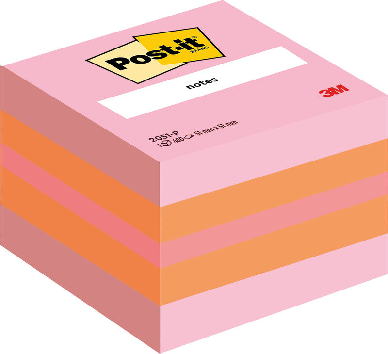Post-it Haftnotizen – 51×51 mm – Mehrfarbig, 400 Blatt, PEFC