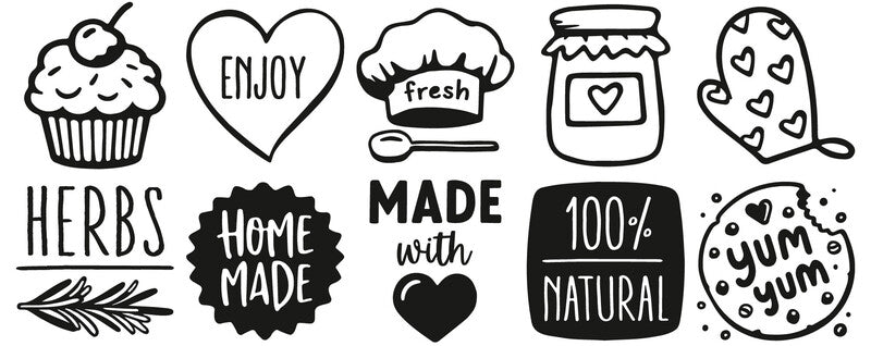 Trodat Homemade Motivstempel – selbstfärbend, 10 Textplatten, 19 × 19 mm, Kissen sortiert, Englisch