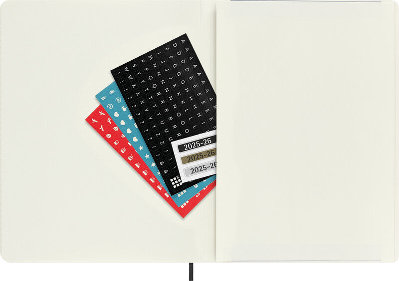 Moleskine Schüleragenda – 1 Woche/1 Seite, gebunden, 19 × 25 cm, 18 Monate Jul–Dez, Englisch, Schwarz, FSC