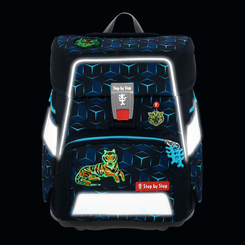 Step by Step Schulrucksack-Set – 5-teilig – Tiger Night Kimba – Recycelte Materialien