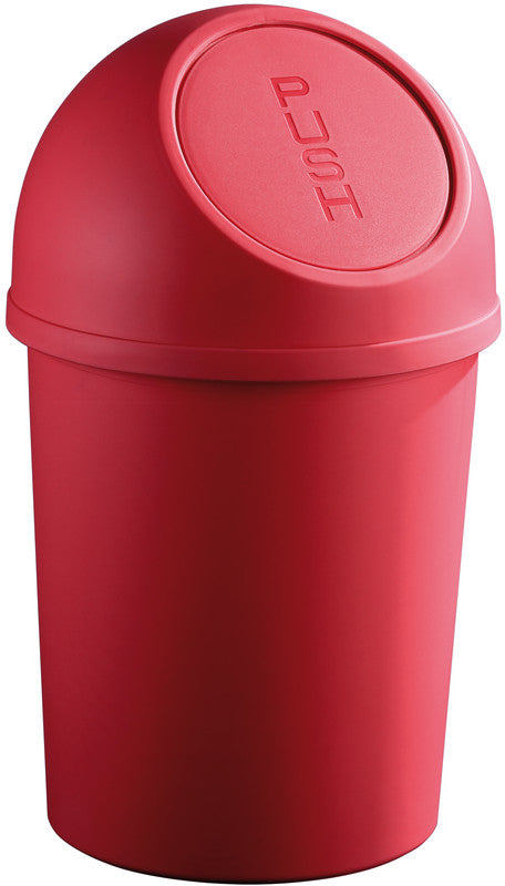 Helit Papierkorb the flip – 13 l – Kunststoff, rot – Ø 253 × H 490 mm