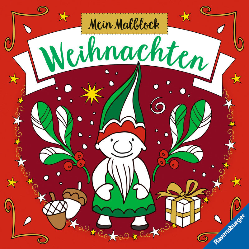 Ravensburger Malblock, Karton, 22 × 22 cm, mehrfarbig, ab 6 Jahren, inkl. 8 Geschenkanhänger
