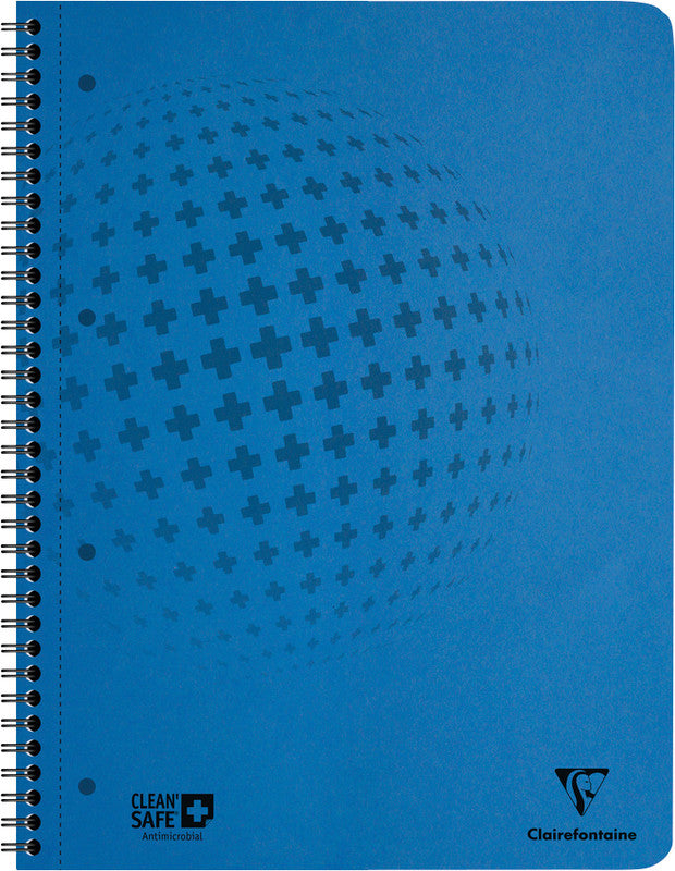 Clairefontaine Collegeblock, liniert, Spiralbindung, 80 Blatt, 4-fach gelocht, perforiert, 90 g/m² – Blau