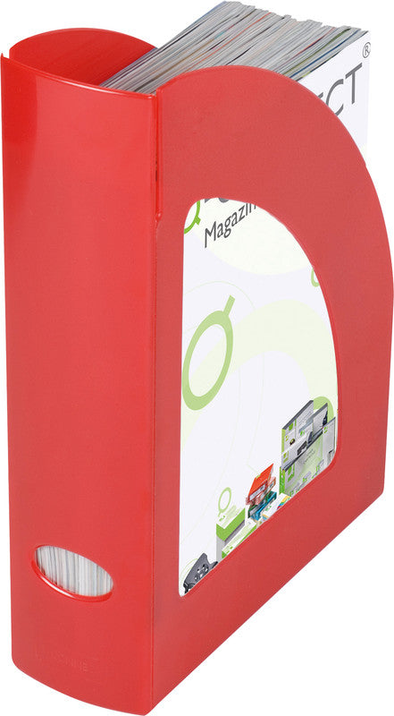 Q-Connect Stehsammler für Format C4 – mit Griffloch, 80 mm, Rot, Kunststoff