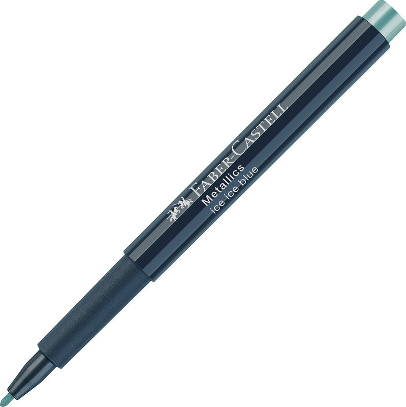 Faber-Castell Non-Permanent-Marker Metallic – Rundspitze 1,5 mm – ice ice blue – trocken abwischbar