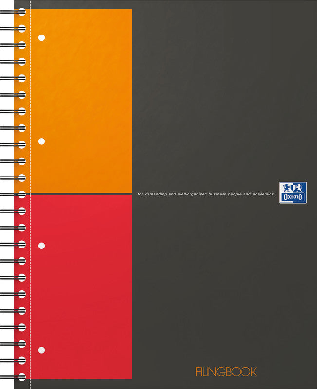 Oxford Collegeblock, Spiralbindung, 100 Blatt, 4-fach gelocht, perforiert, 90 g/m² – Schwarz, für SCRIBZEE A
