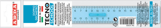 Arda Wandtafel-Lineal 20 cm – Kunststoff, Blau, mit Griff