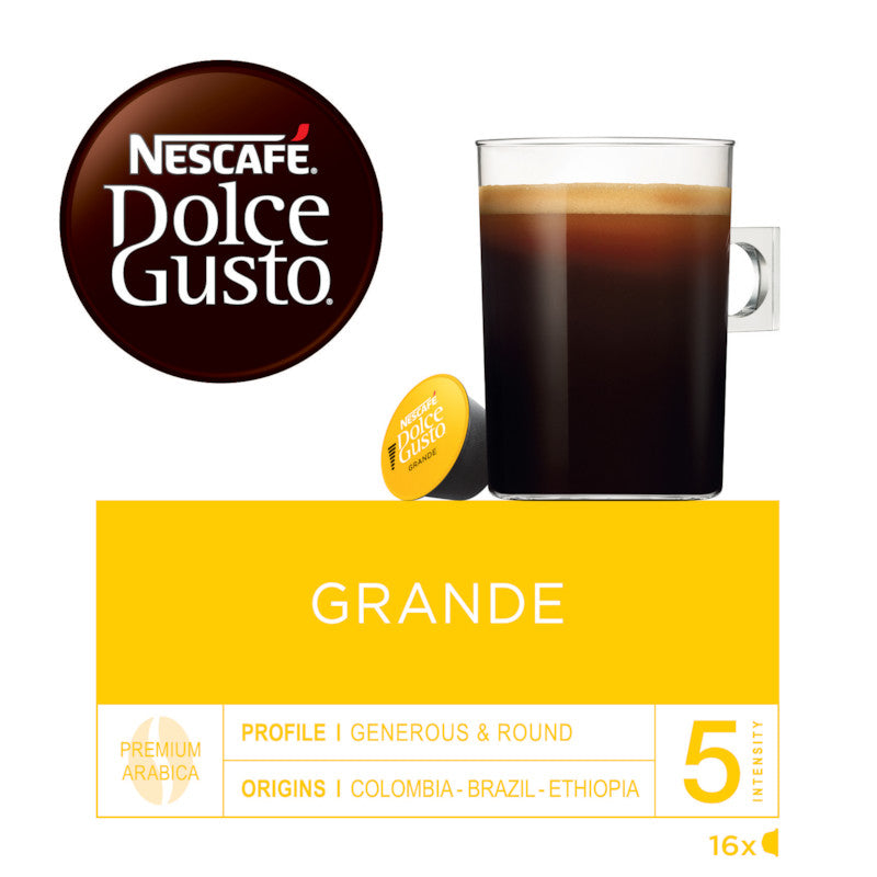 Nescafé Dolce Gusto Kaffeekapseln Grande Caffè Crema – für Dolce Gusto – Intensität 5 – 16 Kapseln