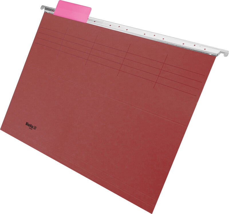 Biella Hängeordner für A4 – Karton, Rot, 320 × 250 mm, mit Vordruck