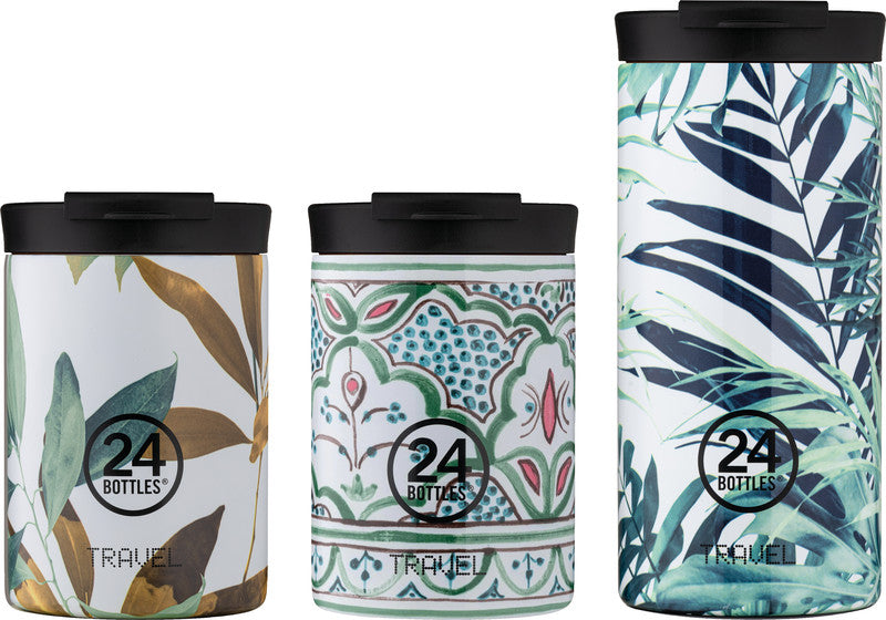 24Bottles Thermobecher Travel Tumbler – 3,5 dl – Edelstahl, isoliert, Sip&Go-Deckel – Steel