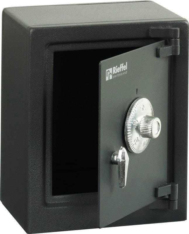 Rieffel Spardose – mit Zahlenschloss, Stahl, Anthrazit, 110 × 135 × 80 mm