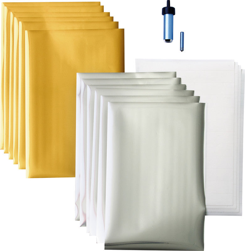 Cricut Werkzeugset, inkl. 12 Folien (101 × 152 mm), Gold/Silber – für Joy