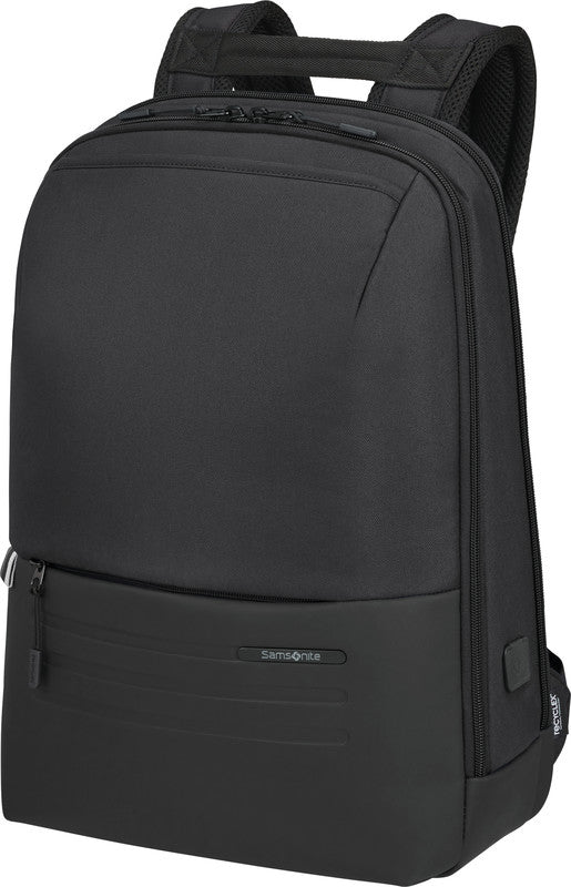 Samsonite Stackd Biz Notebook-Rucksack – 16,5 l, Aufsteckfunktion, USB-Port, recyceltes PET (rPET), schwarz