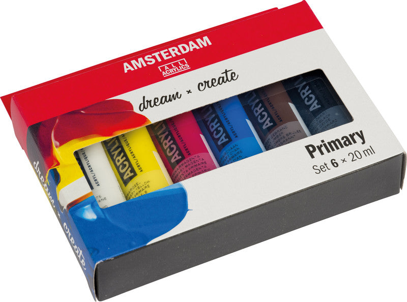 Royal Talens Amsterdam – Acryl Standard – Acrylfarbe – Set – 6 Farben, 6 × 20 ml