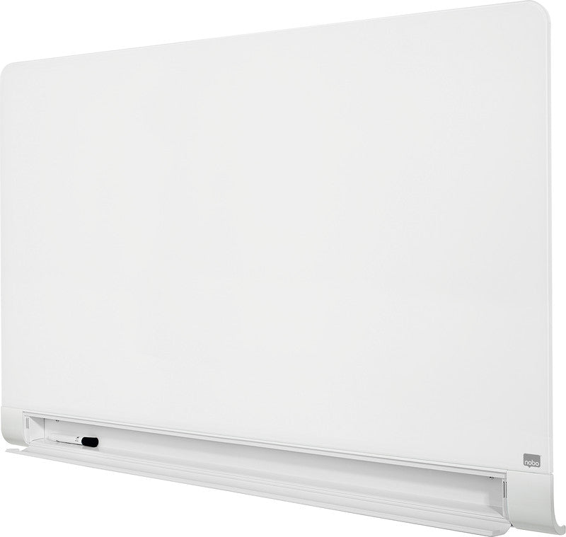 Nobo Whiteboard – 126 × 71 cm, Glas, magnetisch, Wandmontage, inkl. Stift, Neodym-Magnete, Stifteablage
