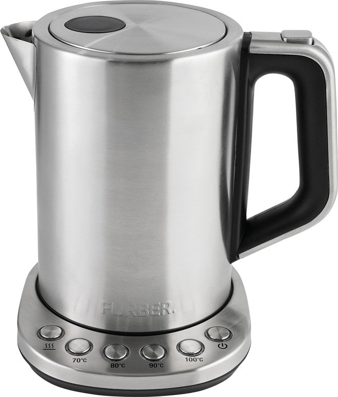Furber. Furber – Wasserkocher 1,5 l, Warmhaltefunktion, 2200 W, Edelstahl, Silber