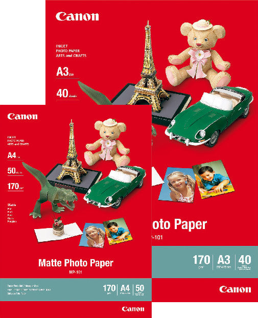 Canon MP-101 Fotopapier – matt, A3, 170 g/m², 40 Blätter – für Canon Serie S und Canon BJC-8200